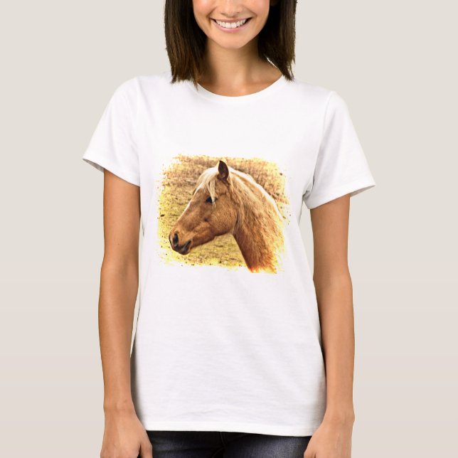 Golden Brown Horse in Sun Tier Shirt (Vorderseite)