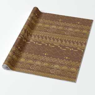 Golden Brown Mandala Geschenkpapier