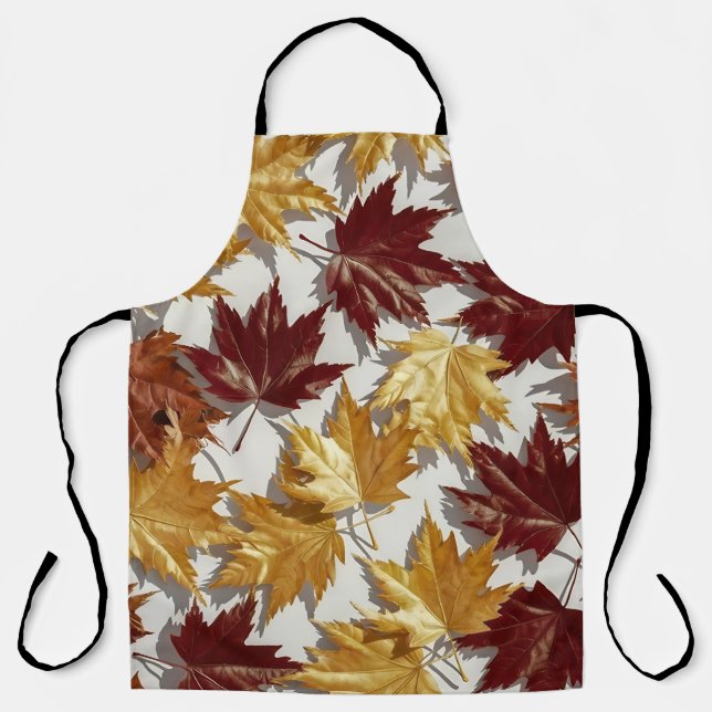 Golden Brown Maple Leaf Muster Schürze (Vorderseite)
