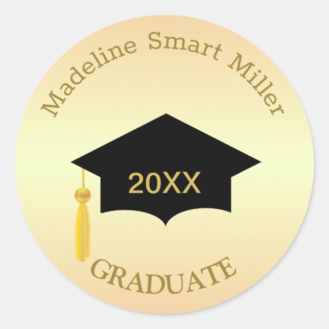 Golden Brown Shades Graduate Sticker (Vorderseite)