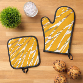 Golden Brush Ofenhandschuh & Topflappen-Set