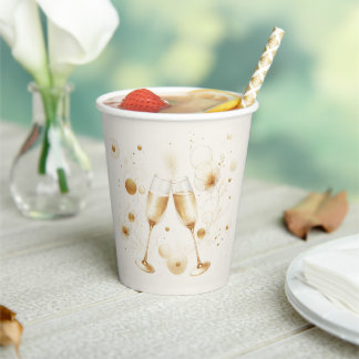 Golden Bubbles Party Cups Pappbecher