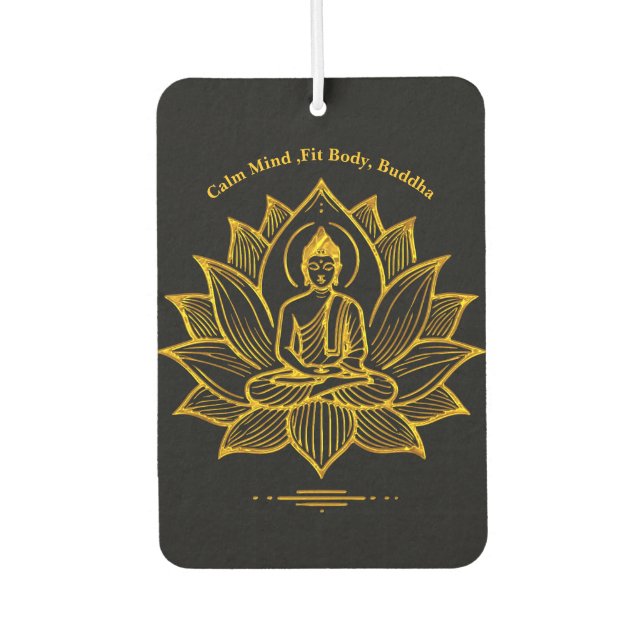 Golden Buddha Amidst Blooming Lotus Blume Autolufterfrischer (Vorderseite)