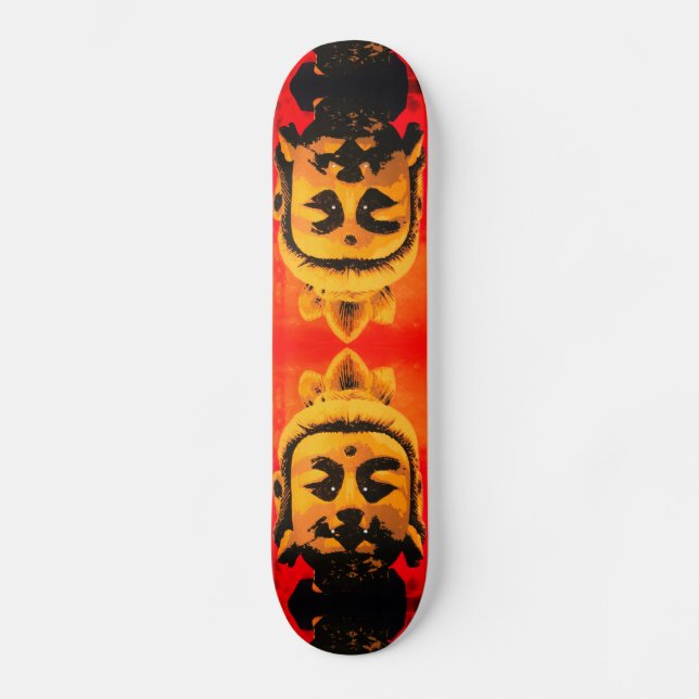 Golden Buddha Head Skateboard (Vorderseite)