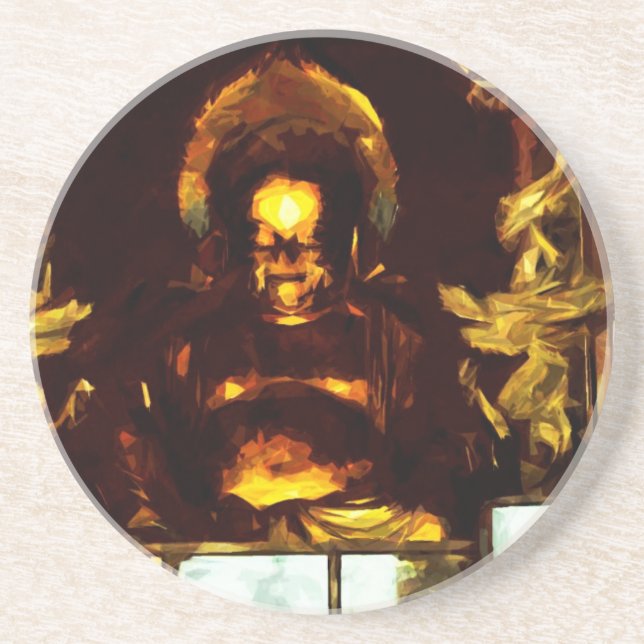 Golden Buddha Kyōto Japan Abstrakter Impressionism Getränkeuntersetzer (Vorne)