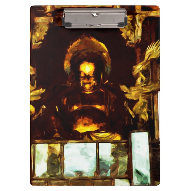 Golden Buddha Kyōto Japan Abstrakter Impressionism Klemmbrett (Vorderseite)
