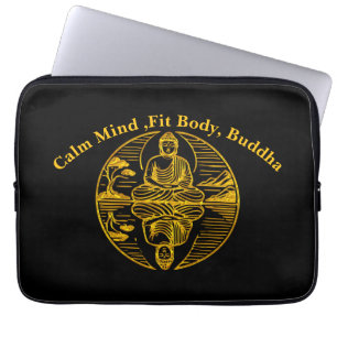 Golden Buddha Reflektion in serenen Gewässern Laptopschutzhülle