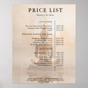 Golden Buddha Salon Preisliste Poster