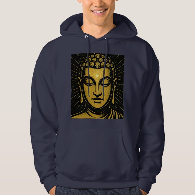 Golden Buddha Third Eye T - Shirt | Spirituelles E (Vorderseite)
