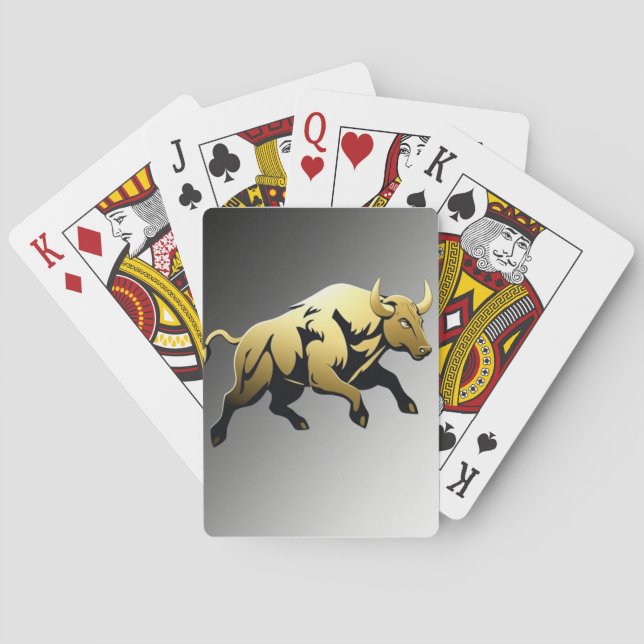 Golden Bull – Strength & Prosperity Emblem Spielkarten (Rückseite)