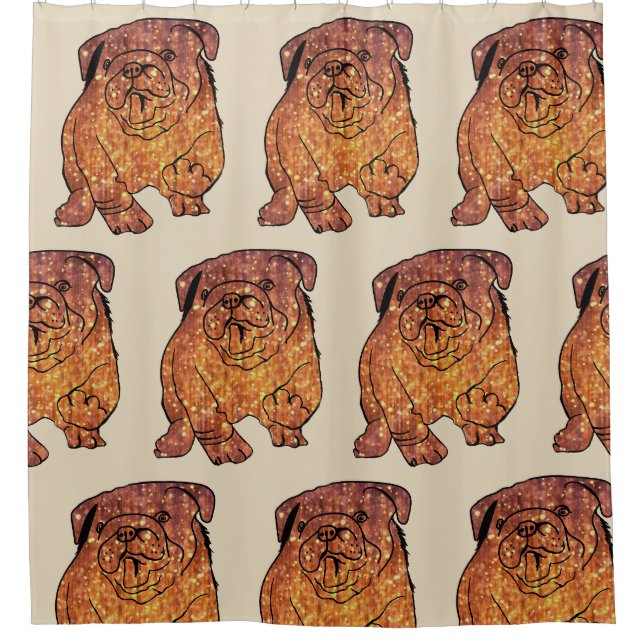 Golden Bulldog-Duschvorhang Duschvorhang (Vorderseite)