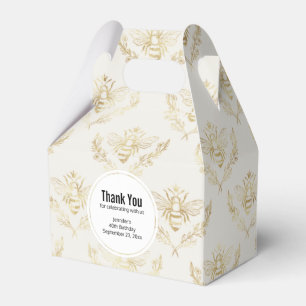 Golden Bumble Bee mit einem Kronmuster Geschenkschachtel