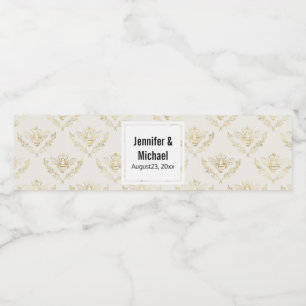 Golden Bumble Bee mit einer Crown Pattern Hochzeit