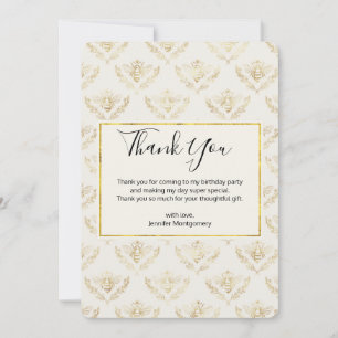 Golden Bumble Bee Motif Merci