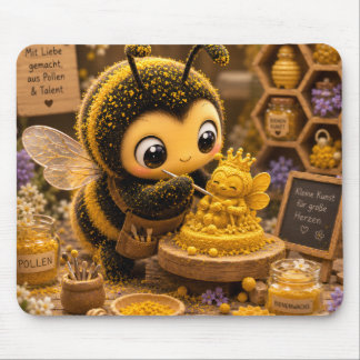 Golden Bumblebee in Bloom Dance.11 Mousepad