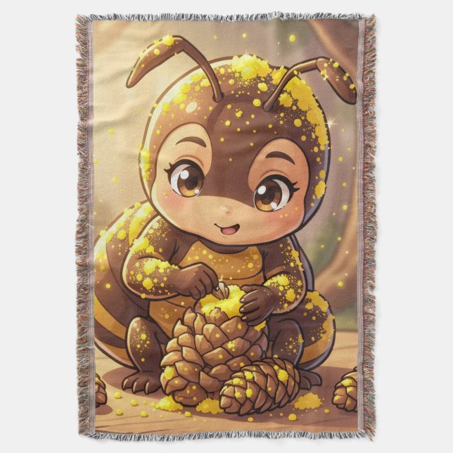 Golden Bumblebee in Bloom Dance.12 Decke (Vorderseite Vertikal)