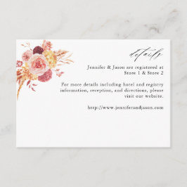 Golden Burgund & Blush Rosa Blumendetails 2LG Begleitkarte