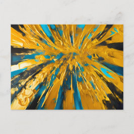 Golden Burst Abstrakte Explosion Postkarte