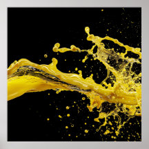 Golden Burst Liquid Art Poste