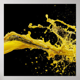 Golden Burst Liquid Art Poste Poster