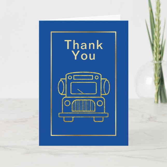Golden Bus Kontur Busfahrer Danke Karte (Vorderseite)