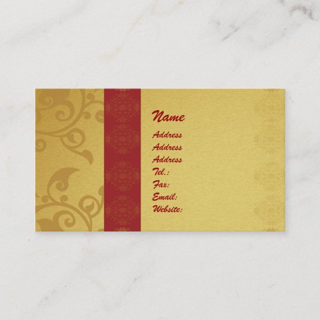 Golden  business card 2 sided printed visitenkarte (Vorderseite)