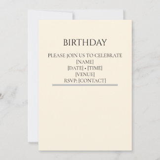 Golden Buttercream Birthday Invitation | Editable Einladung