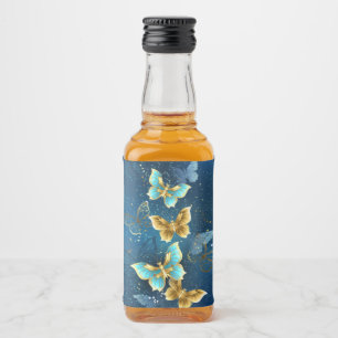 Golden butterflies alkoholflaschenetikett