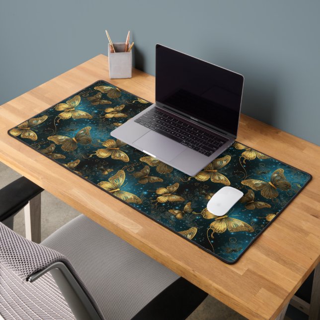 Golden Butterflies Desk Mat Schreibtischunterlage (Büro 2)