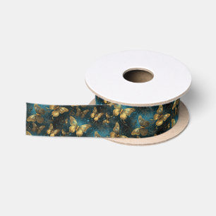 Golden Butterflies Ribbon Satinband