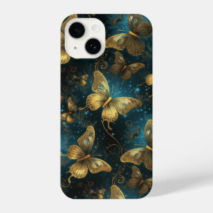 Golden Butterflies Slim Fit iPhone 14 Fall iPhone 14 Hülle