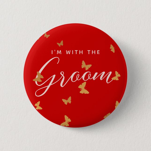 GOLDEN BUTTERFLIES WEDING BUTTON (Vorderseite)