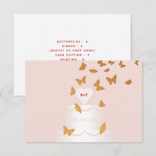 GOLDEN BUTTERFLIES WEDING CAKE BEGLEITKARTE