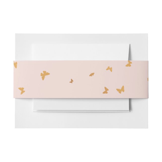 GOLDEN BUTTERFLIES WEDING EINLADUNGSBANDEROLE (Vorderseite Beispiel)