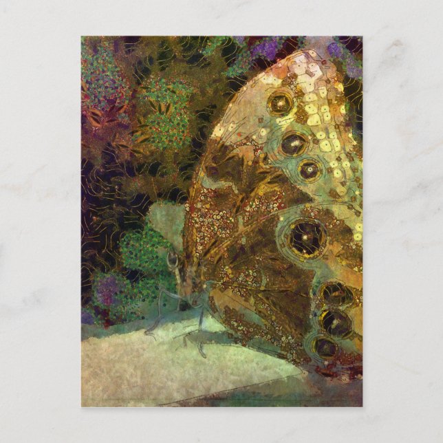 Golden Butterfly, Klimt, Kunst, Schmetterlingskart Postkarte (Vorderseite)