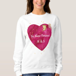 Golden Butterfly Pink Heart Valentine Sweatshirt
