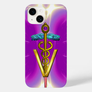 GOLDEN CADUCEUS VETERINÄRSYMBOL / Pink Fuchsia Case-Mate iPhone Hülle