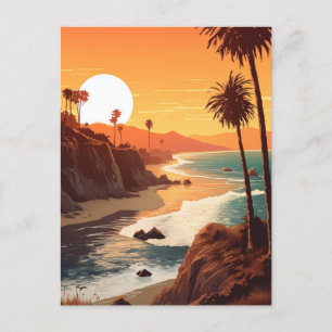 Golden California Sunset über einem abgelegenen Pa Feiertagspostkarte