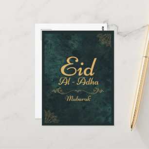 Golden Calligraphy Eid Al-Adha Mubarak 2025 Postkarte