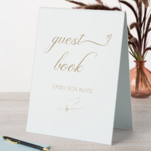 Golden Calligraphy Gästebuch Tent Sign Tischaufsteller