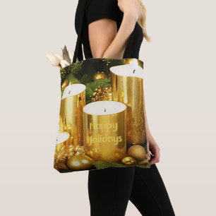 Golden Candles Weihnachtsfest Tasche
