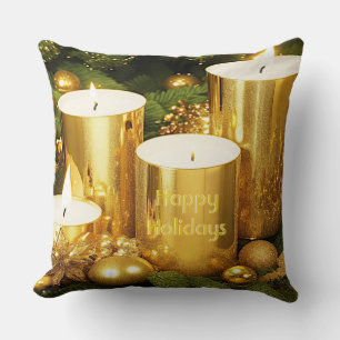 Golden Candles Weihnachtsgebäck Kissen