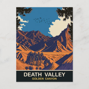 Golden Canyon, Death Valley CA, Reise Postkarte