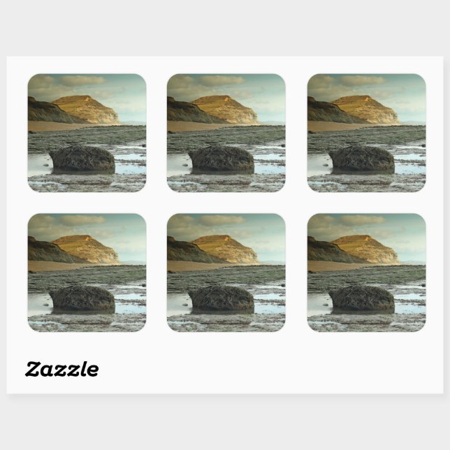 Golden Cap, Dorset Quadratischer Aufkleber (Blatt)