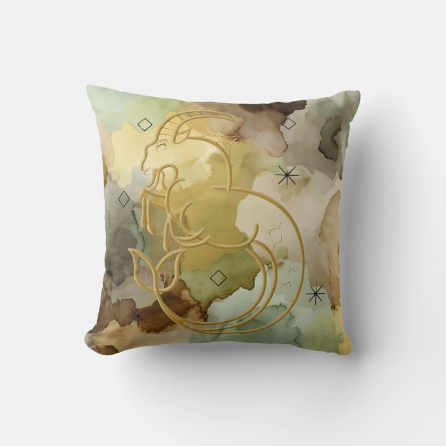 Golden Capricorn Kissen (Vorderseite)