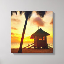 Golden Caribbean Sunset Beach Hut - Tropische Lein