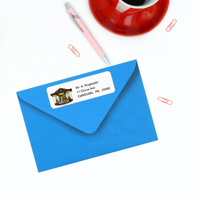 Golden Carousel Rücksendeadressen-Aufkleber (Von Creator hochgeladen)