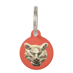 Golden Cat – goldene Katze – vergoldeter Kater Haustiermarke