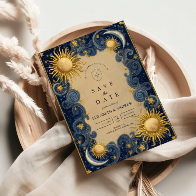 Golden Celestial Baroque Wedding Save The Date (Von Creator hochgeladen)