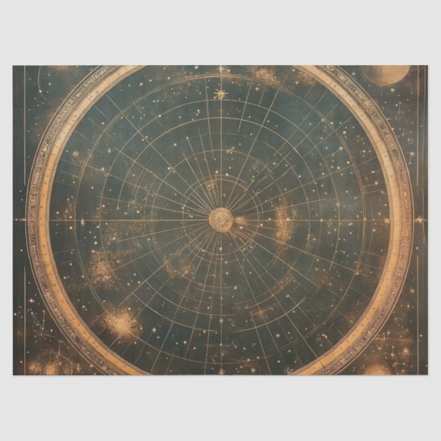 Golden Celestial Star Map (2) Seidenpapier (Vorderseite)